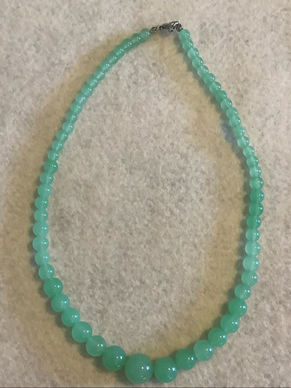 Sea-foam Green Glass Beaded Necklace for Women - Classic Strand